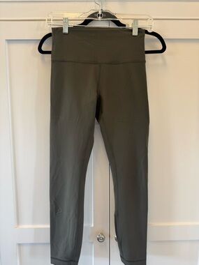 Lululemon High-Waist Olive Green Leggings